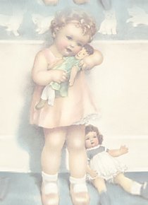 baby girl with dolls